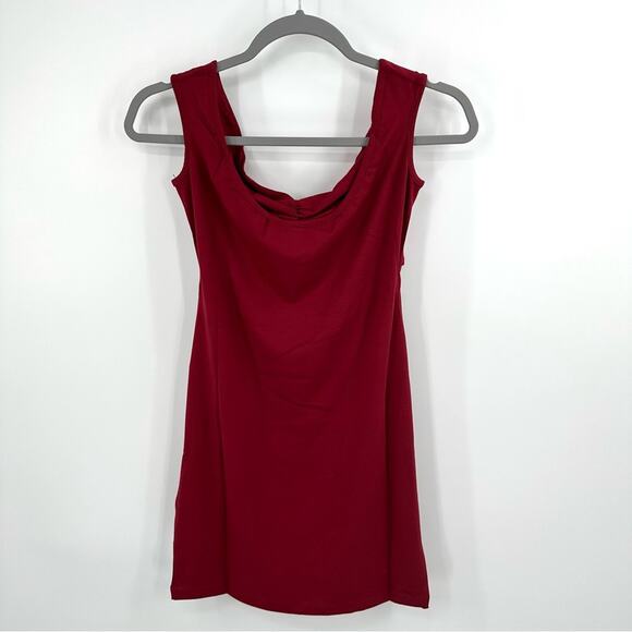 ASOS Design knot front off shoulder mini dress in oxblood Size US 8 - Picture 5 of 7